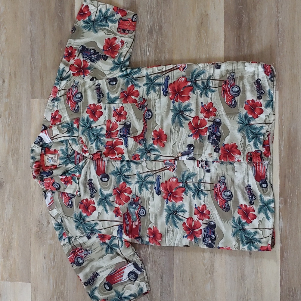 Vintage Island Collection 100% Rayon Button Down Shirt Size XXL